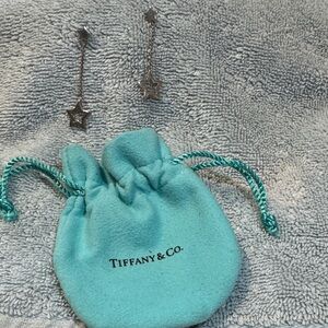 Tiffany & Co. Silver Star Drop Earrings